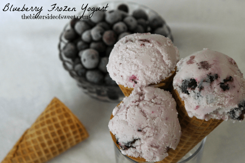 Blueberry Frozen Greek Yogurt via thebittersideofsweet.com Blueberry Frozen Greek Yogurt