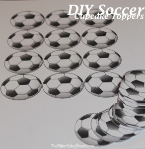 DIY Soccer Cupcake Toppers via thebittersideofsweet DIY Soccer Cupcake Toppers
