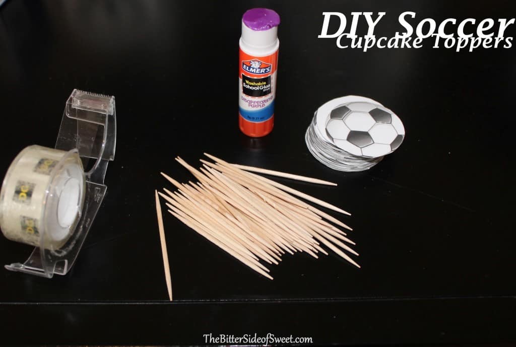 DIY Soccer Cupcake Toppers via thebittersideofsweet DIY Soccer Cupcake Toppers