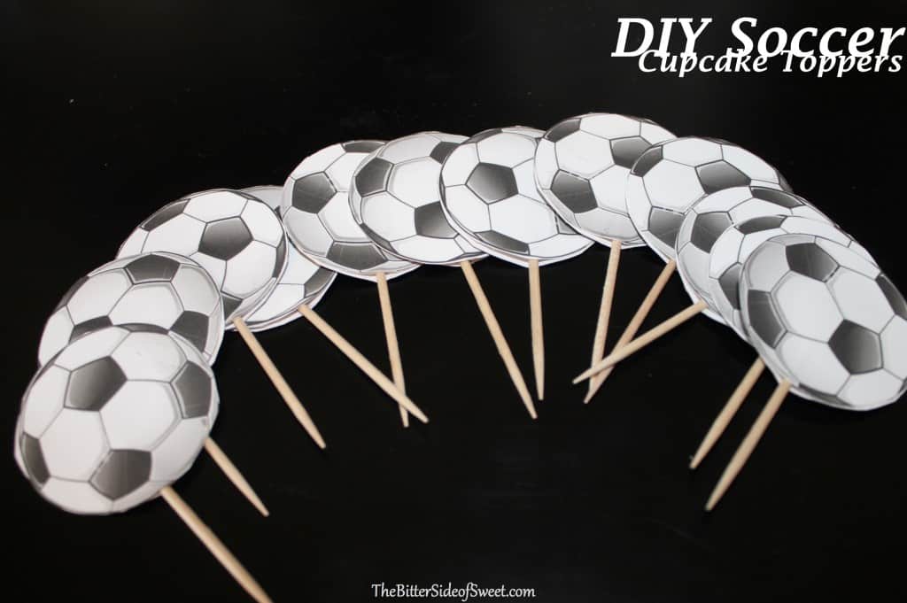 DIY Soccer Cupcake Toppers via thebittersideofsweet DIY Soccer Cupcake Toppers