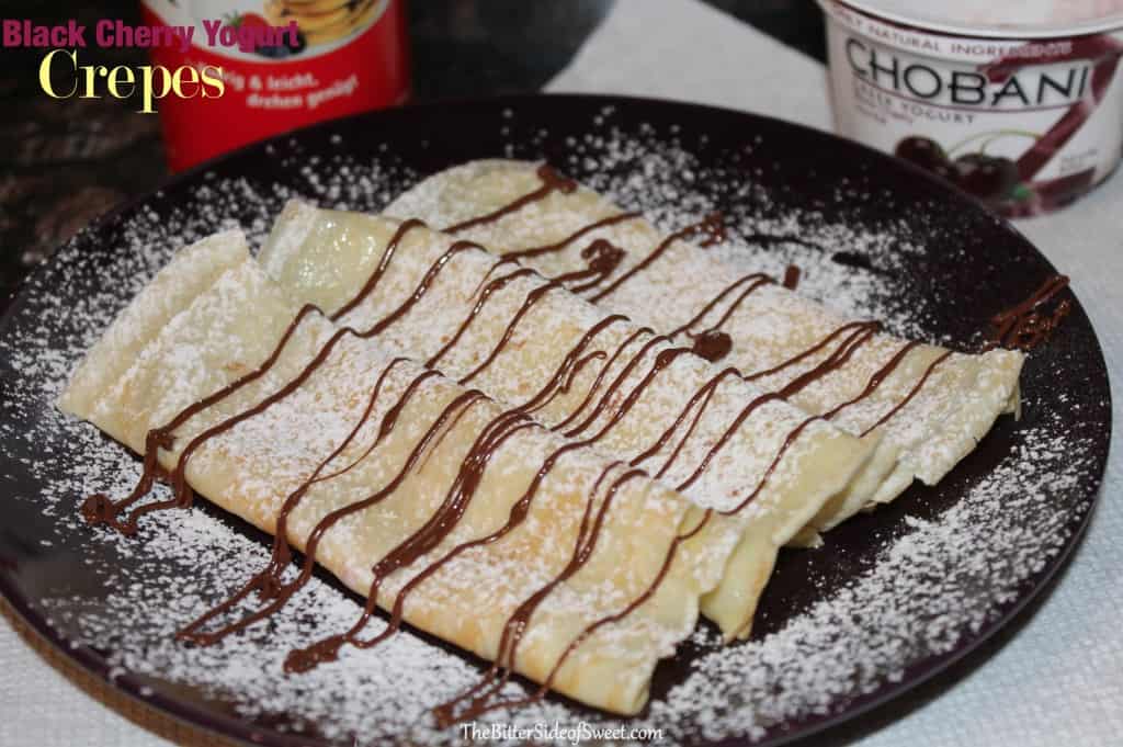 Black Cherry Yogurt Crepes via thebittersideofsweet Black Cherry Yogurt Crepes