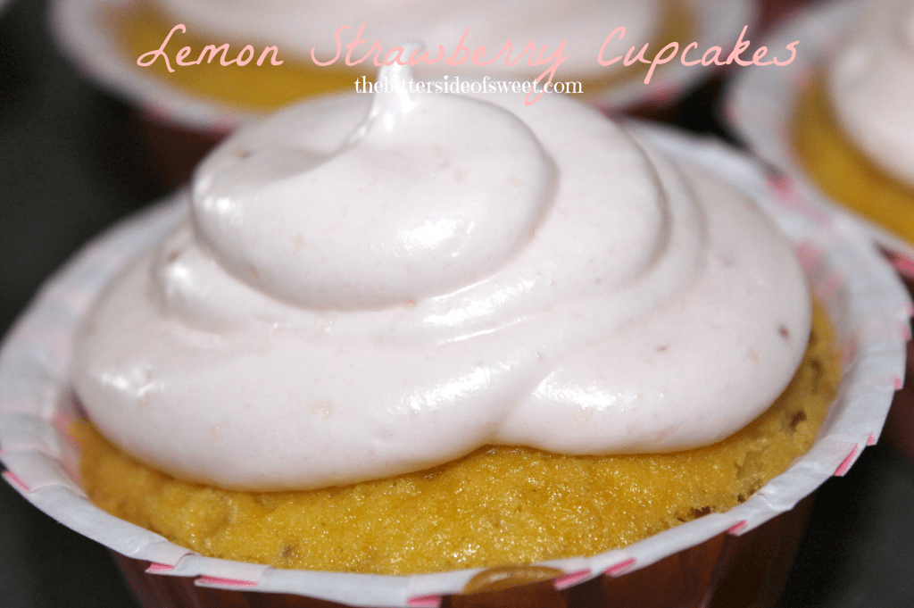 Lemon Strawberry Cupcakes via thebittersideofsweet Lemon Strawberry Cupcakes