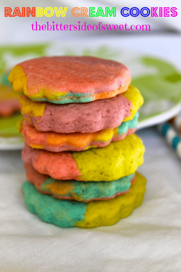 Rainbown Cream Cookies | thebittersideofsweet.com Rainbown Cream Cookies | thebittersideofsweet.com