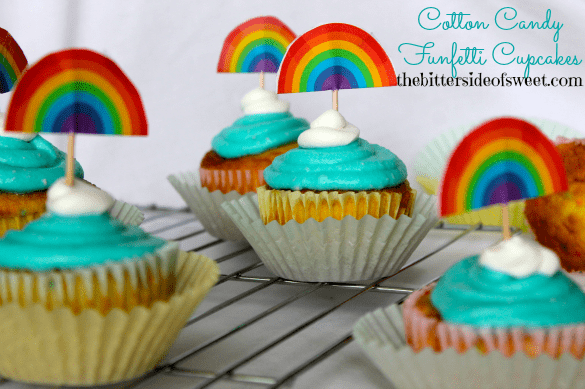 Cotton Candy Funfetti Cupcakes via thebittersideofsweet Cotton Candy Funfetti Cupcakes
