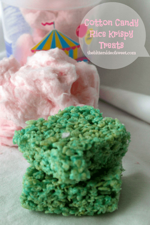 Cotton Candy Rice Krispy Treats via thebittersideofsweet Cotton Candy Rice Krispy Treats