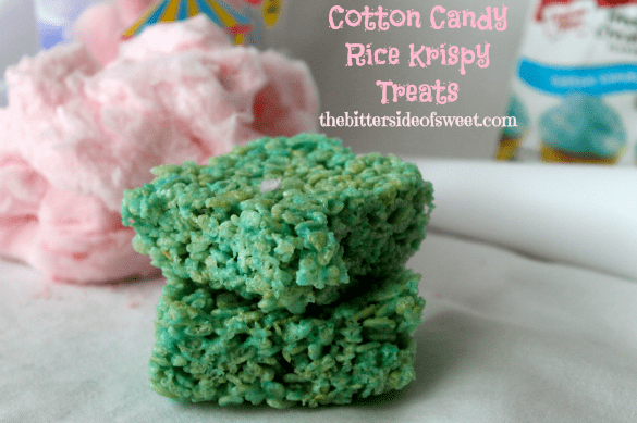 Cotton Candy Rice Krispy Treats via thebittersideofsweet Cotton Candy Rice Krispy Treats