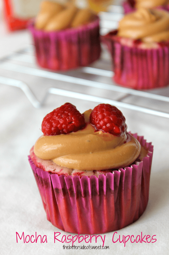 Mocha Raspberry Cupcakes | thebittersideofsweet.com #cupcakes #duncanhines #greekyogurt #raspberry #mocha Mocha Raspberry Cupcakes | thebittersideofsweet.com #cupcakes #duncanhines #greekyogurt #raspberry #mocha