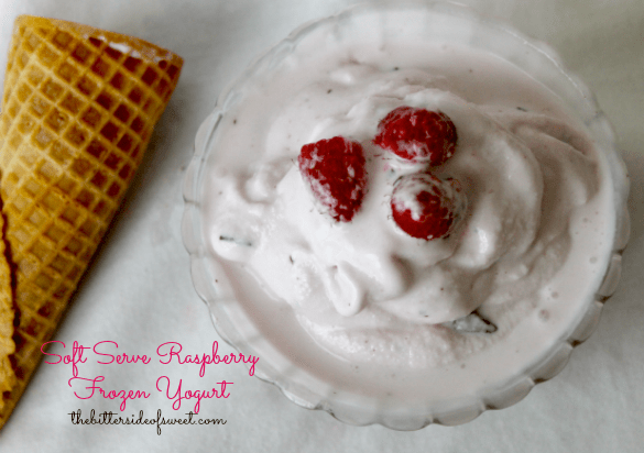 Soft Serve Raspberry Frozen Yogurt via thebittersideofsweet Soft Serve Raspberry Frozen Yogurt via thebittersideofsweet
