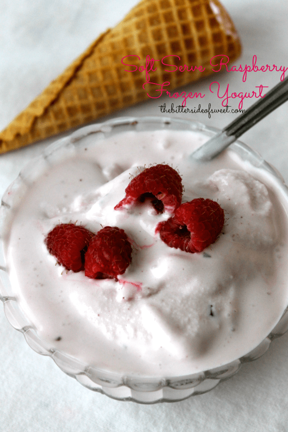 Soft Serve Raspberry Frozen Yogurt via thebittersideofsweet Soft Serve Raspberry Frozen Yogurt via thebittersideofsweet