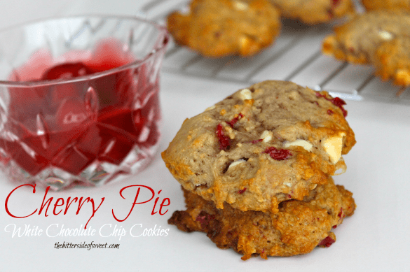 Cherry Pie White Chocolate Chip Cookies | thebittersideofsweet.com #cherrypie #cookies #greekyogurt#luckybakes Cherry Pie White Chocolate Chip Cookies | thebittersideofsweet.com #cherrypie #cookies #greekyogurt#luckybakes
