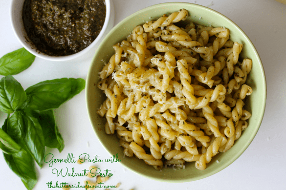 Gemelli Pasta with Walnut Pesto | thebittersideofsweet.com #pesto #pasta #italian #dinner Gemelli Pasta with Walnut Pesto | thebittersideofsweet.com #pesto #pasta #italian #dinner