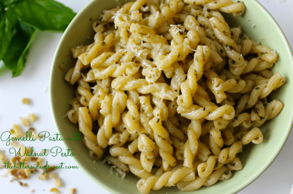 Gemelli Pasta with Walnut Pesto | thebittersideofsweet.com #pesto #pasta #italian #dinner Gemelli Pasta with Walnut Pesto | thebittersideofsweet.com #pesto #pasta #italian #dinner