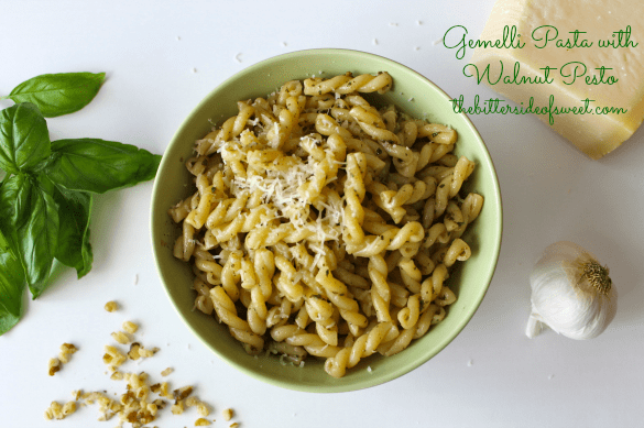 Gemelli Pasta with Walnut Pesto | thebittersideofsweet.com #pesto #pasta #italian #dinner Gemelli Pasta with Walnut Pesto | thebittersideofsweet.com #pesto #pasta #italian #dinner