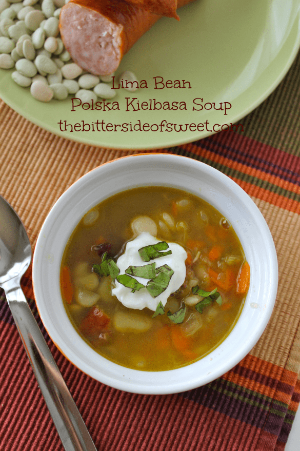 Lima Bean Polska Kielbasa Soup thebittersideofsweet.com 1