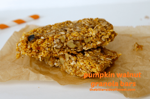 Pumpkin Walnut Granola Bars | thebittersideofsweet.com #pumpkin #nobake #granola #walnuts Pumpkin Walnut Granola Bars | thebittersideofsweet.com #pumpkin #nobake #granola #walnuts