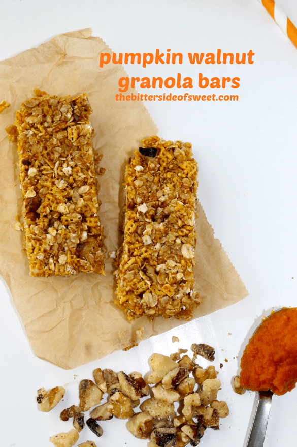 Pumpkin Walnut Granola Bars | thebittersideofsweet.com #pumpkin #nobake #granola #walnuts Pumpkin Walnut Granola Bars | thebittersideofsweet.com #pumpkin #nobake #granola #walnuts