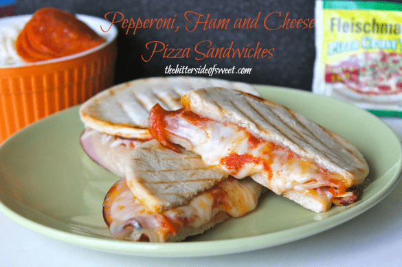 Pepperoni, Ham and Cheese Pizza Sandwiches |thebittersideofsweet.com #pizza #BakingADifference Pepperoni, Ham and Cheese Pizza Sandwiches |thebittersideofsweet.com #pizza #BakingADifference
