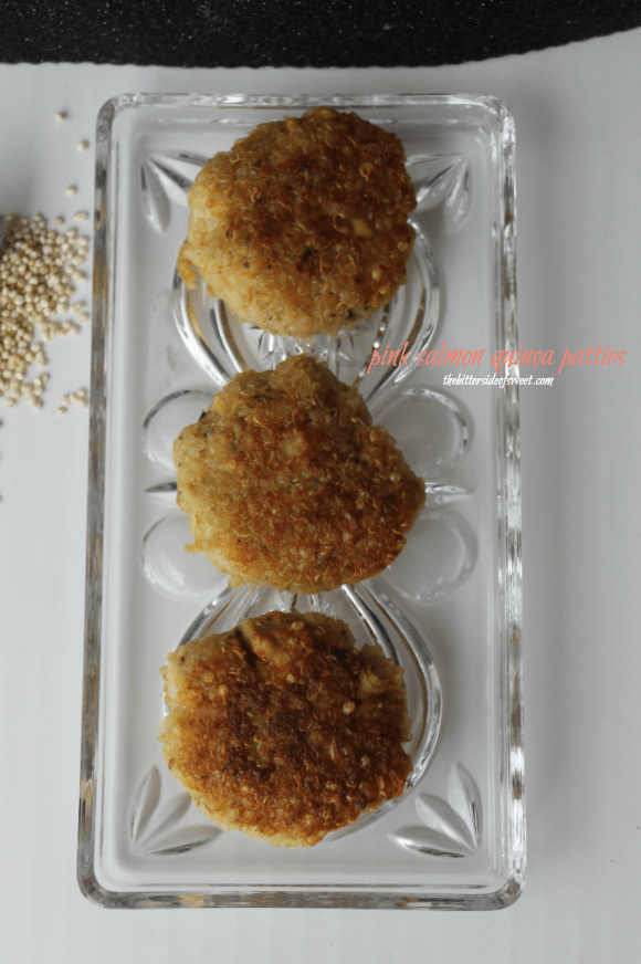 pink salmon quinoa patties thebittersideofsweet.com 2
