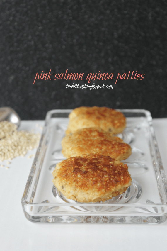 pink salmon quinoa patties thebittersideofsweet.com