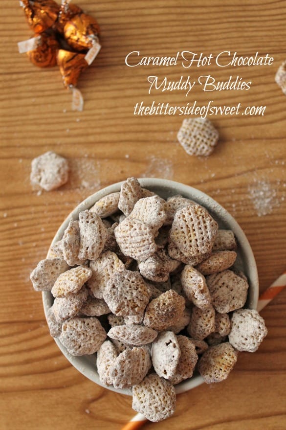 Caramel Hot Chocolate Muddy Buddies | thebittersideofsweet.com Caramel Hot Chocolate Muddy Buddies | thebittersideofsweet.com