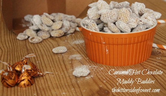 Caramel Hot Chocolate Muddy Buddies | thebittersideofsweet.com Caramel Hot Chocolate Muddy Buddies | thebittersideofsweet.com