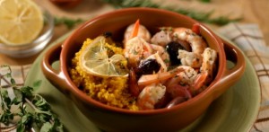 baked shrimp saffron couscous