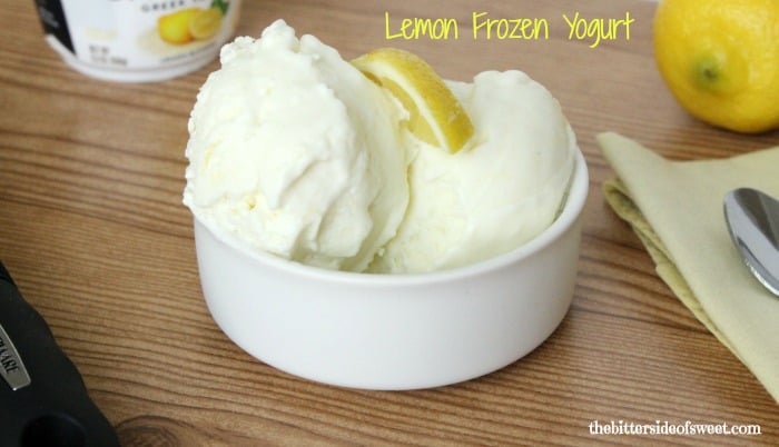 Lemon Frozen Yogurt | thebittersideofsweet.com #greekyogurt #lemon #frozenyogurt Lemon Frozen Yogurt | thebittersideofsweet.com #greekyogurt #lemon #frozenyogurt