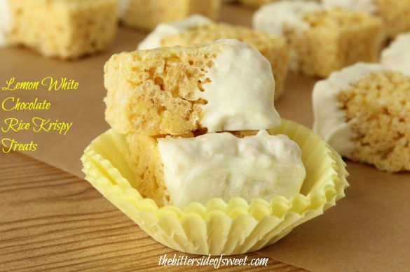 Lemon White Chocolate Rice Krispy Treats | thebittersideofsweet.com #dessert #ricekrispytreats #lemon #pudding Lemon White Chocolate Rice Krispy Treats | thebittersideofsweet.com #dessert #ricekrispytreats #lemon #pudding