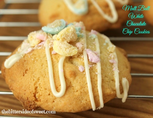 Malt Ball White Chocolate Chip Cookies | thebittersideofsweet.com Malt Ball White Chocolate Chip Cookies | thebittersideofsweet.com