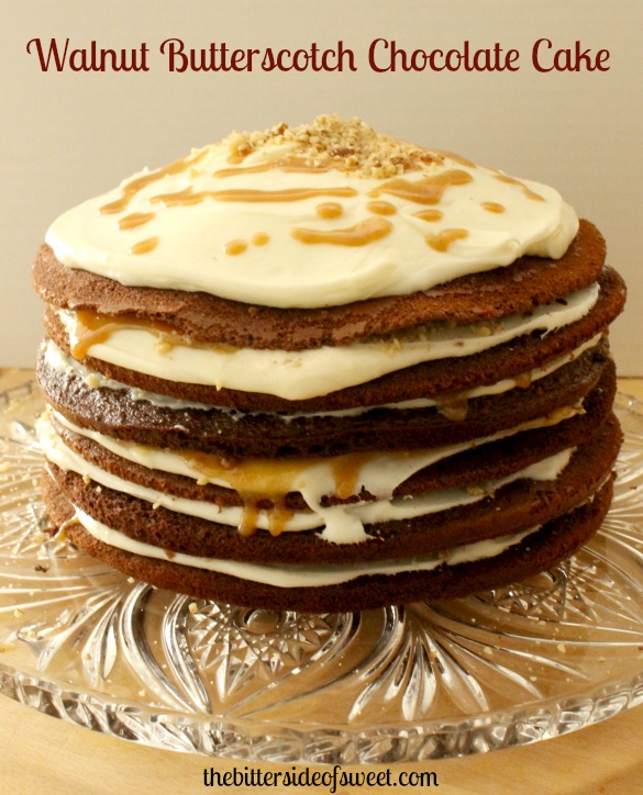 Walnut Butterscotch Chocolate Cake | thebittersideofsweet.com #cake #chocolate #dessert Walnut Butterscotch Chocolate Cake | thebittersideofsweet.com #cake #chocolate #dessert