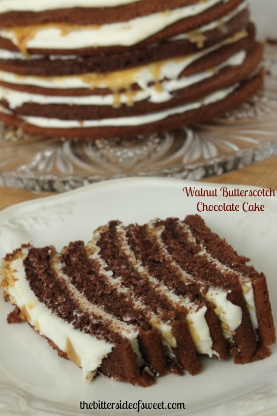 Walnut Butterscotch Chocolate Cake | thebittersideofsweet.com #cake #chocolate #dessert Walnut Butterscotch Chocolate Cake | thebittersideofsweet.com #cake #chocolate #dessert