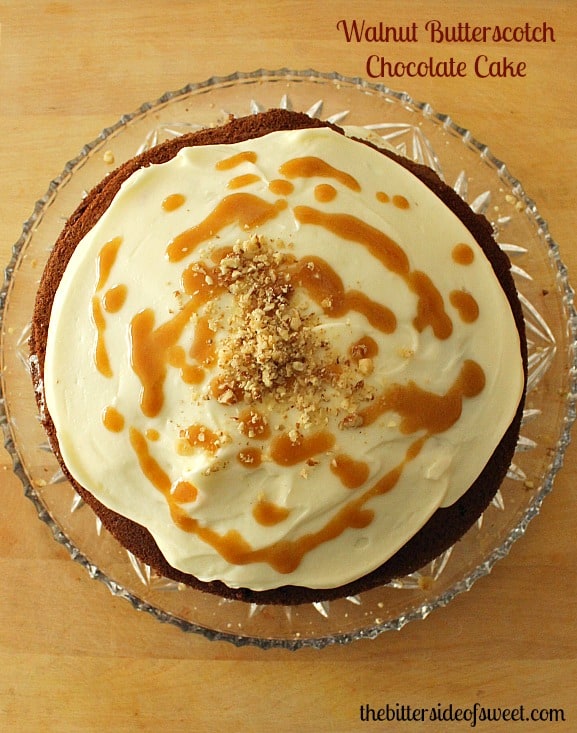Walnut Butterscotch Chocolate Cake | thebittersideofsweet.com #cake #chocolate #dessert Walnut Butterscotch Chocolate Cake | thebittersideofsweet.com #cake #chocolate #dessert