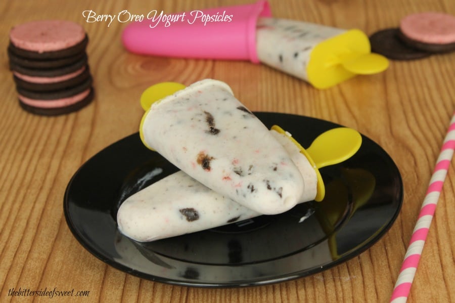 Berry Oreo Yogurt Popsicles | thebittersideofsweet.com Summer fun begins with Berry Oreo Yogurt Popsicles! | thebittersideofsweet.com