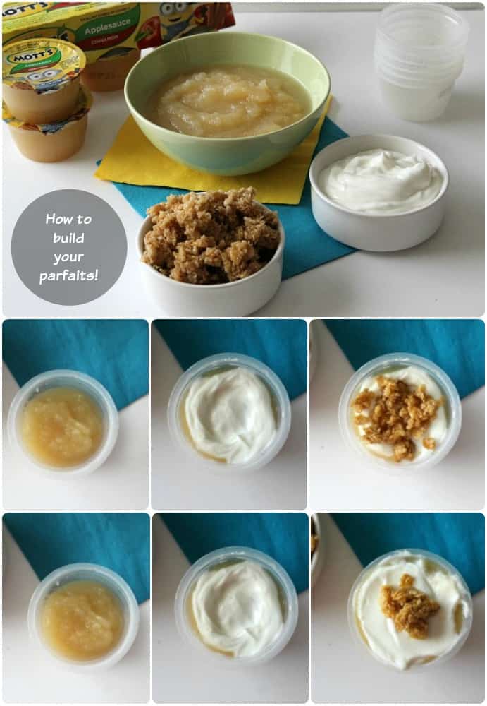 How to build your parfaits! Cinnamon Applesauce Parfaits - The Bitter Side of Sweet #MottsAndMinions #CollectiveBias