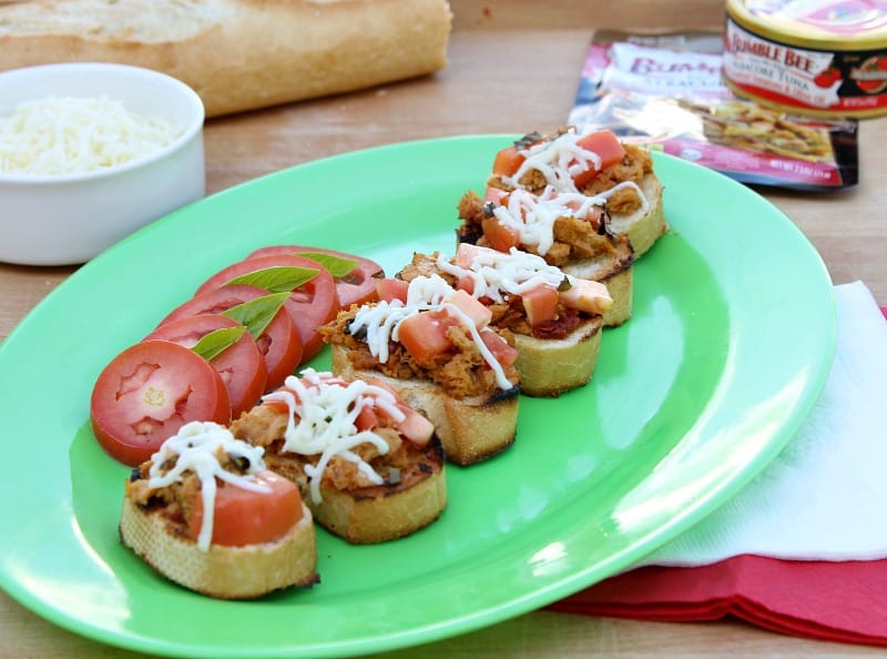 Basil Tuna Tomato Bruschetta - The Bitter Side of Sweet
