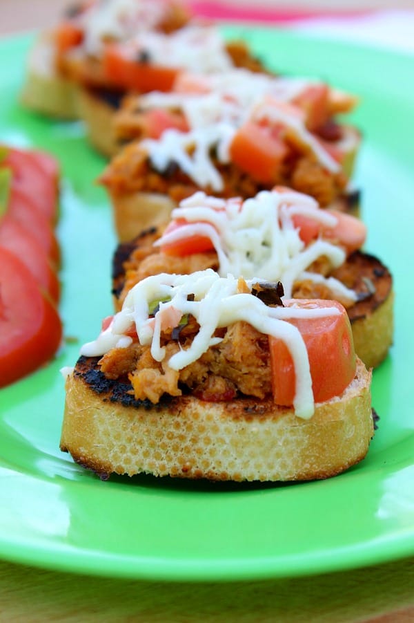 Basil Tuna Tomato Bruschetta - The Bitter Side of Sweet
