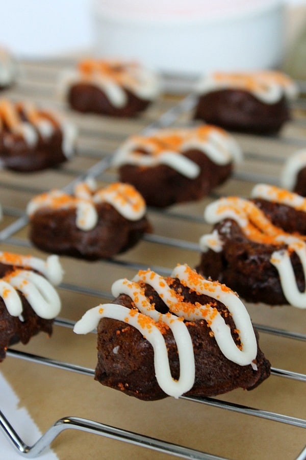 Baked Pumpkin Brownie Donuts - The Bitter Side of Sweet #PurelySimple #ad