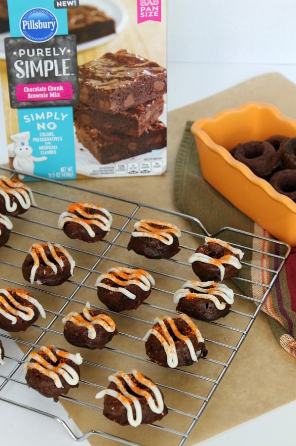 Baked Pumpkin Brownie Donuts - The Bitter Side of Sweet #PurelySimple #ad
