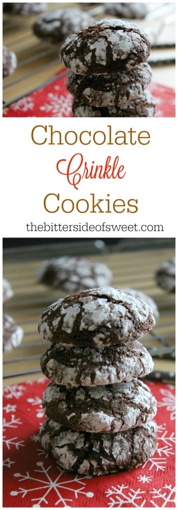 Easy fudge like Chocolate Crinkle Cookies that are rolled in powdered sugar and taste like a brownie! Perfect for holiday baking! Chocolate Crinkle Cookies