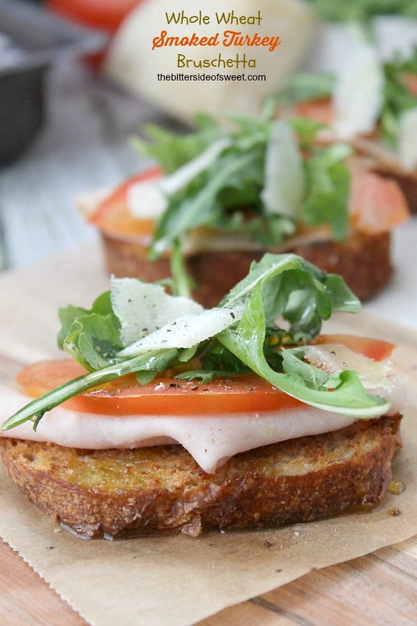 Whole Wheat Smoked Turkey Bruschetta - The Bitter Side of Sweet #OscarMayerNatural #sponsored