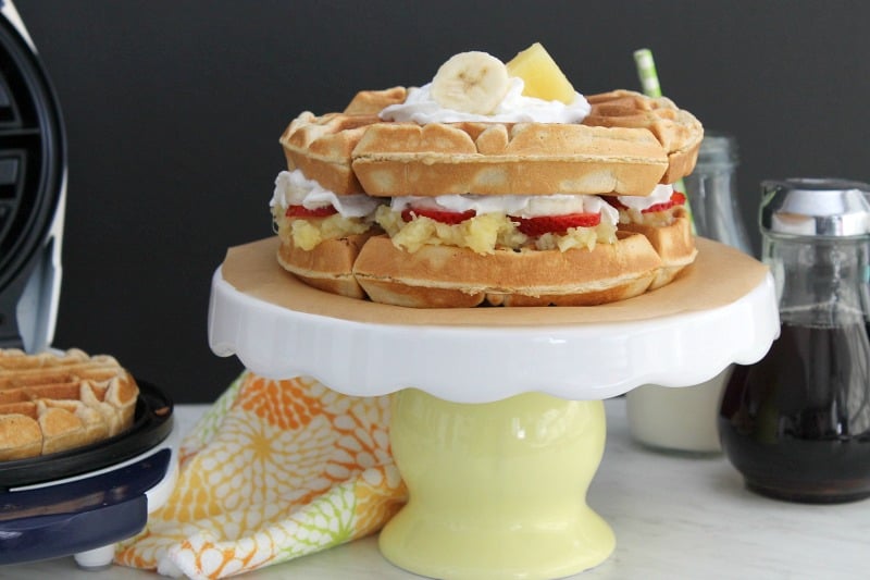 Banana Split Waffle Cake | The Bitter Side of Sweet #SundaySupper