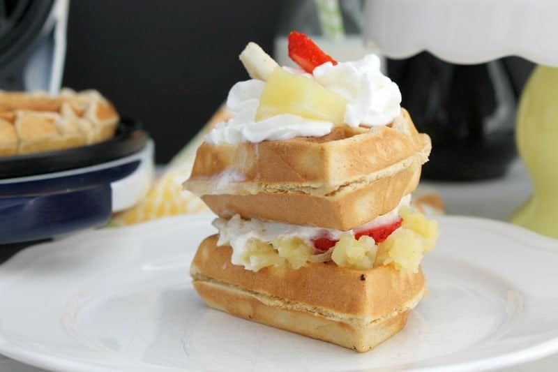 Banana Split Waffle Cake | The Bitter Side of Sweet #SundaySupper
