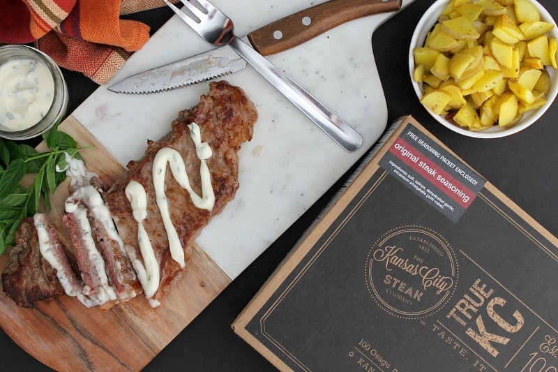 Grilled Steak with Mint Aioli | The Bitter Side of Sweet