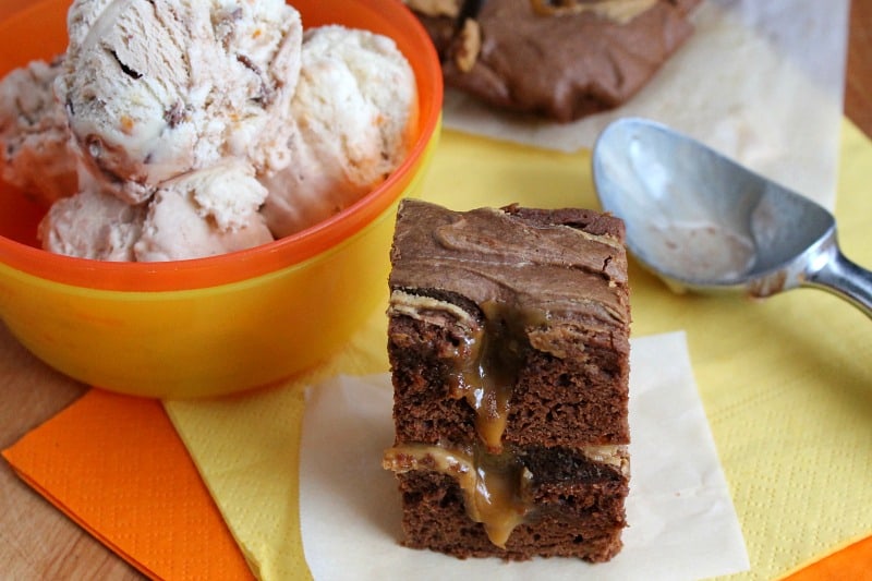 Peanut Butter Caramel Brownies | The Bitter Side of Sweet #SweeterTogether #ad