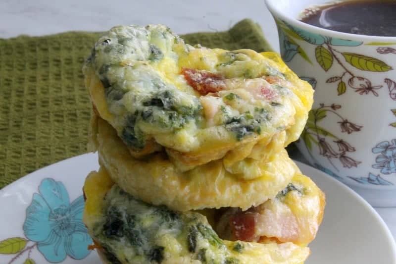 Bacon Egg and Cheese Spinach Cups | The Bitter Side of Sweet