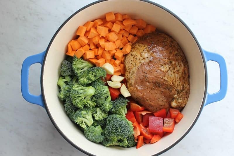 One Pot Roasted Garlic and Herbs Pork with Veggies | The Bitter Side of Sweet #RealFlavorRealFast