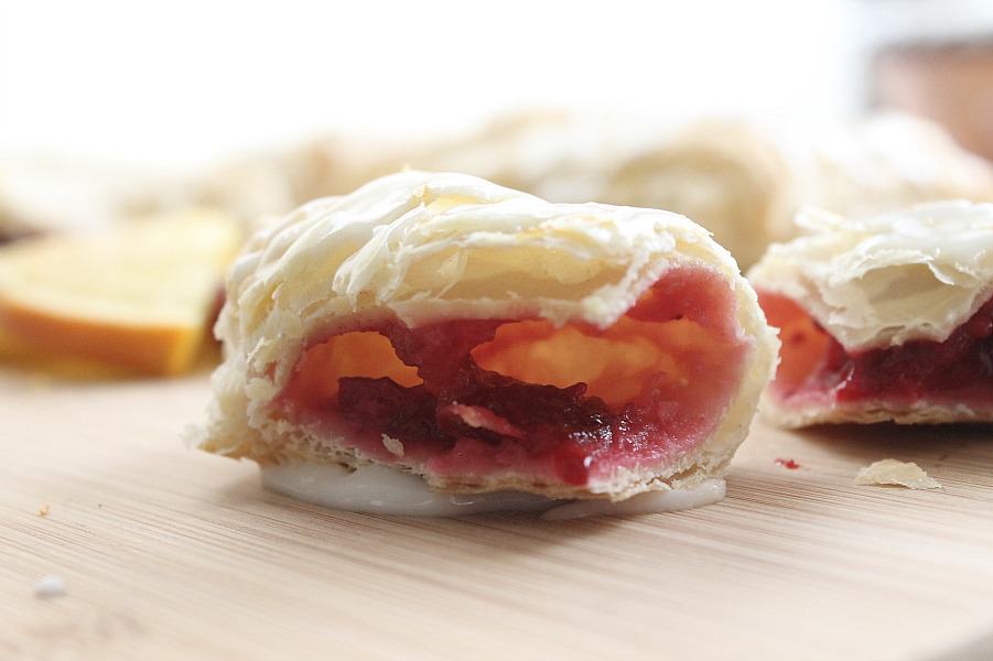 Start off your holiday breakfast with these Orange Cranberry Turnovers! A perfect combination of sweetness and a little bit of tart! | The Bitter Side of Sweet Orange Cranberry Turnovers