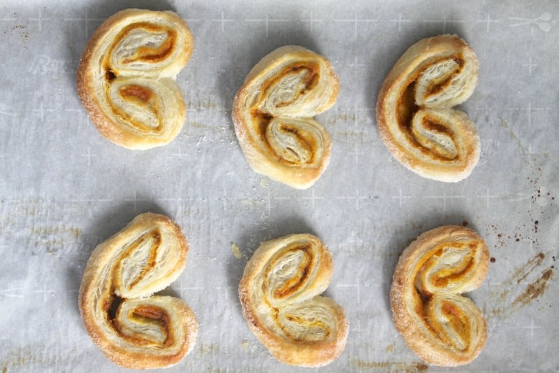 Pumpkin Spice Palmiers Pumpkin Spice Palmiers on parchment paper