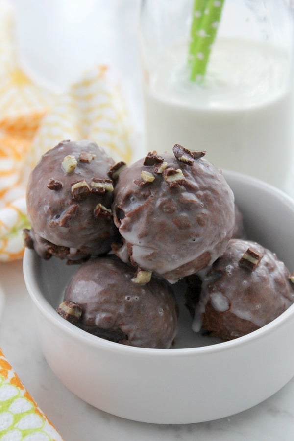Mint Chocolate Donut Holes | The Bitter Side of Sweet