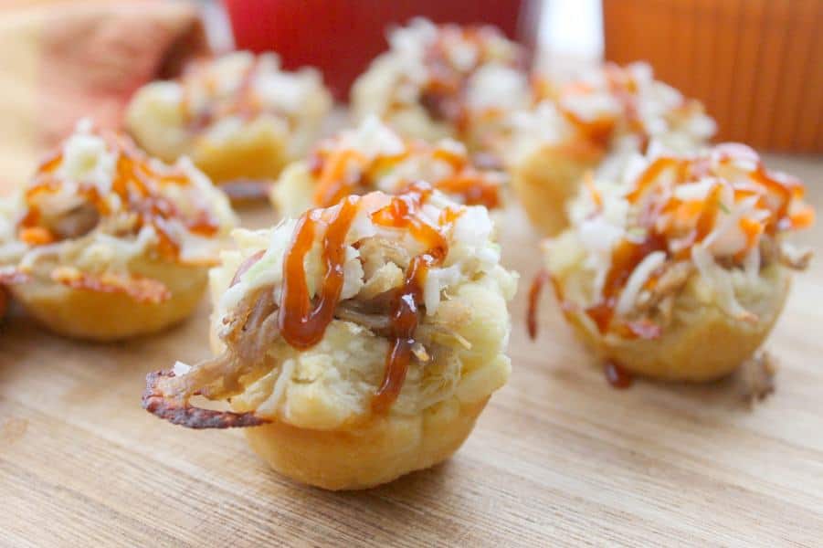 Cheesy BBQ Shredded Pork Cups | The Bitter Side of Sweet